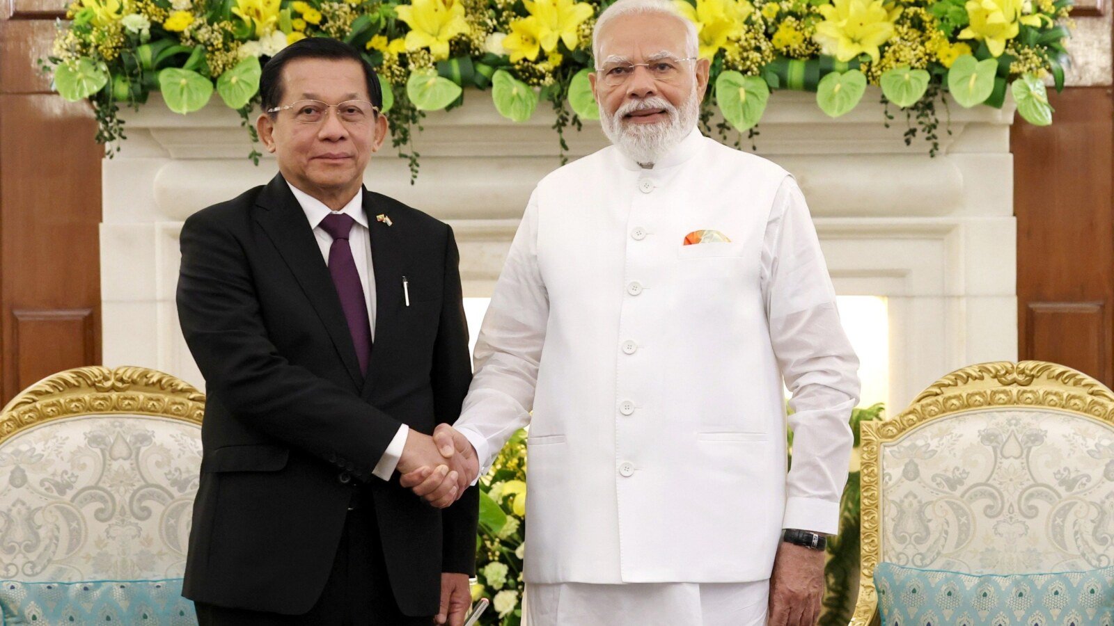 میانمار کے صدر کے دورۂ ہند کے موقع پر بھارت اور میانمار کا مشترکہ اعلامیہ 1 Prime Minister hold talks with Myanmar President U Min Aung Hlaing